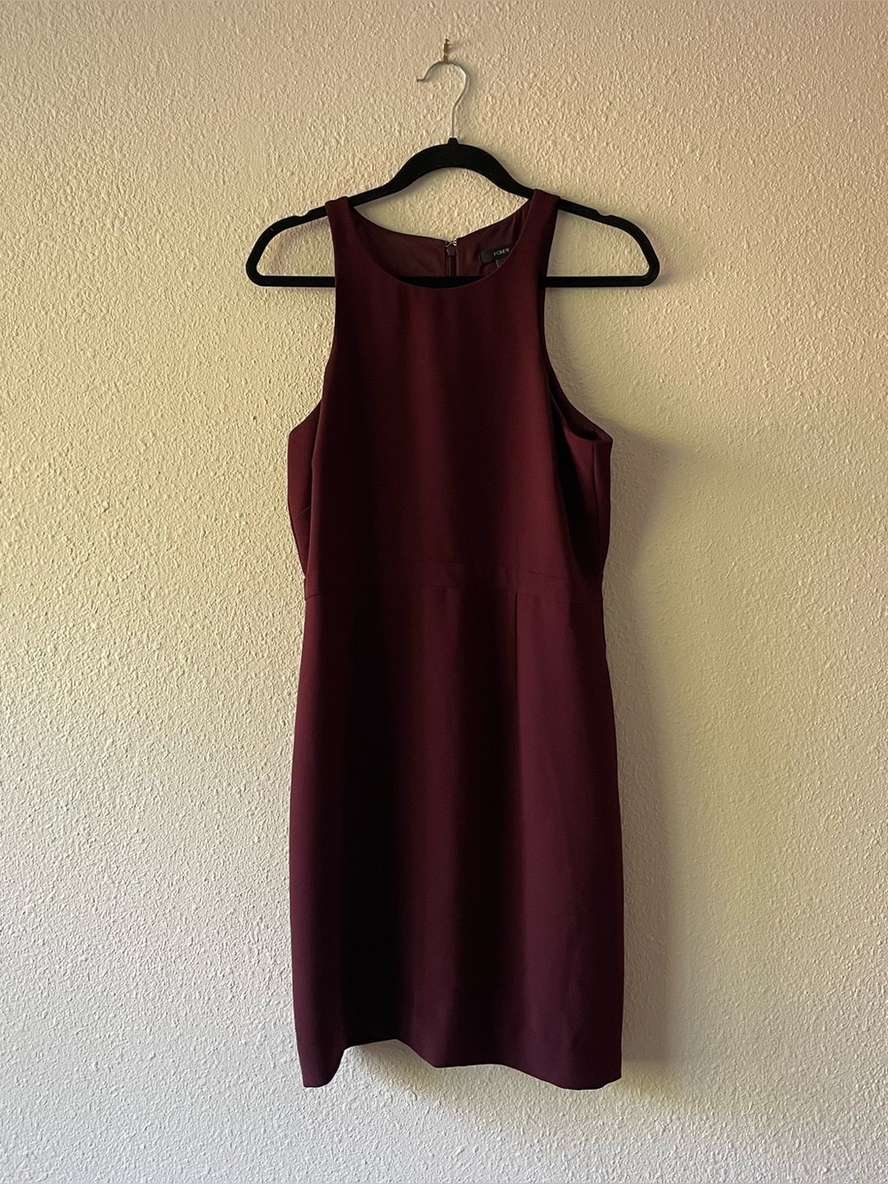 J.Crew Burgundy Sleeveless Sheath Dress Size 10 Pockets Lined Career Preppy
